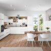 Nobilia moderne L-Küche mit Esstheke und Wandschrank