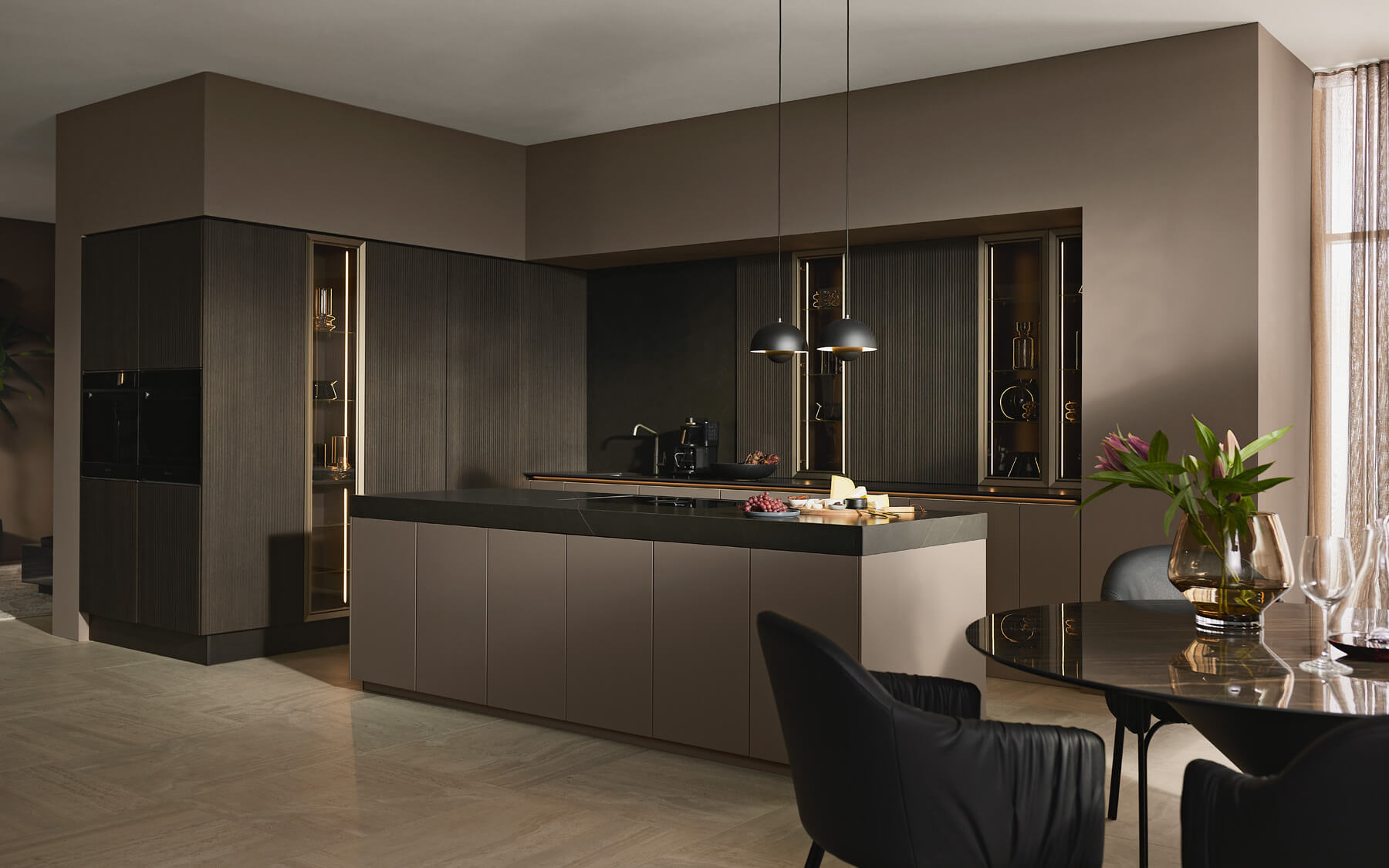 Nolte Neo Designküche mit Insel Eichenfurnier